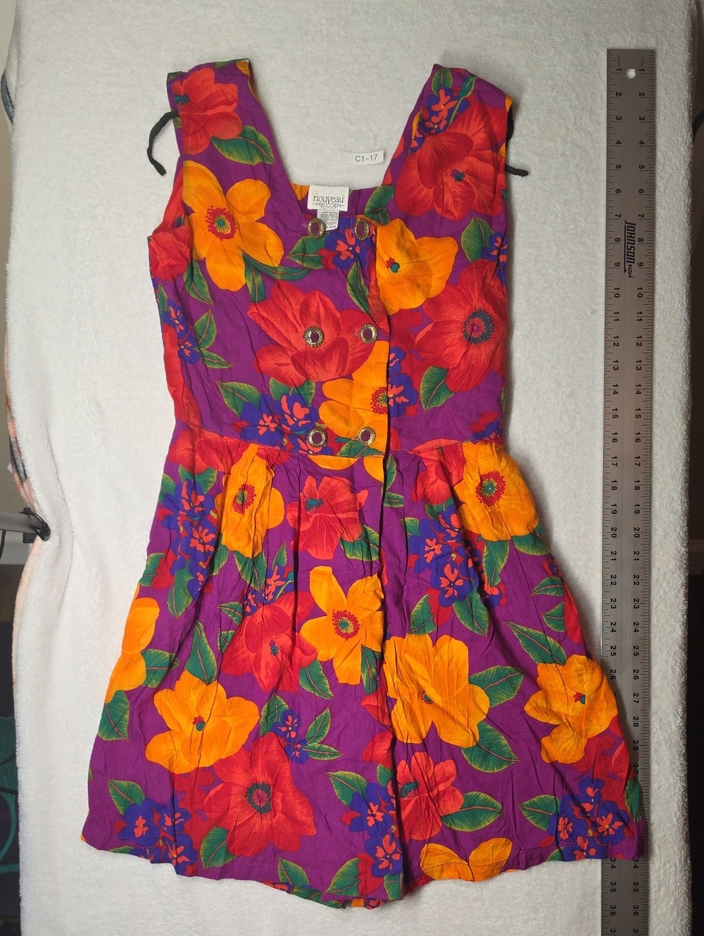 Vivid Purple Floral Button-Front Romper - Unknown Brand